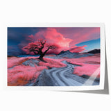 Surreal Pink Tree Landscape – Fantasy Nature Art Print