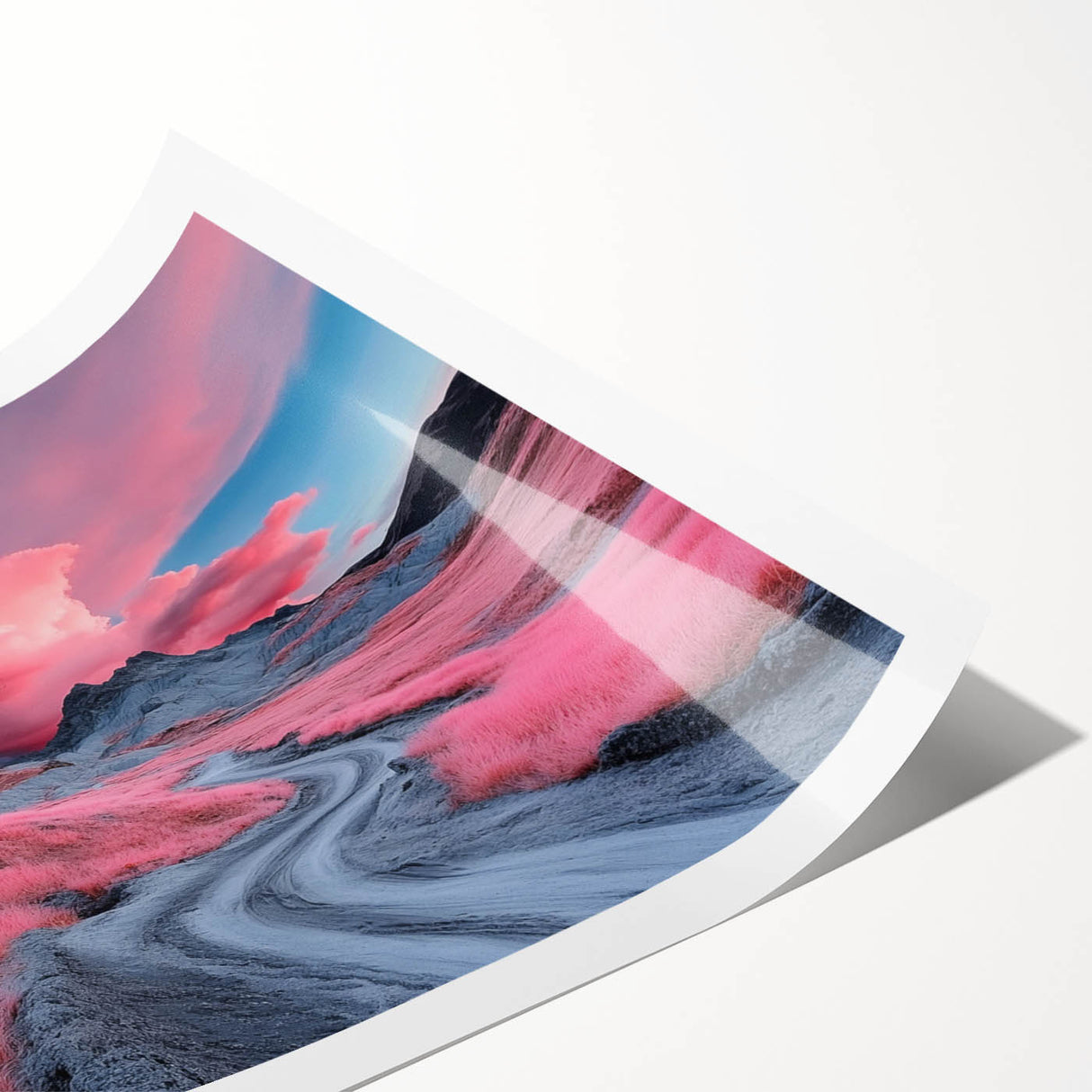 Surreal Pink Tree Landscape – Fantasy Nature Art Print