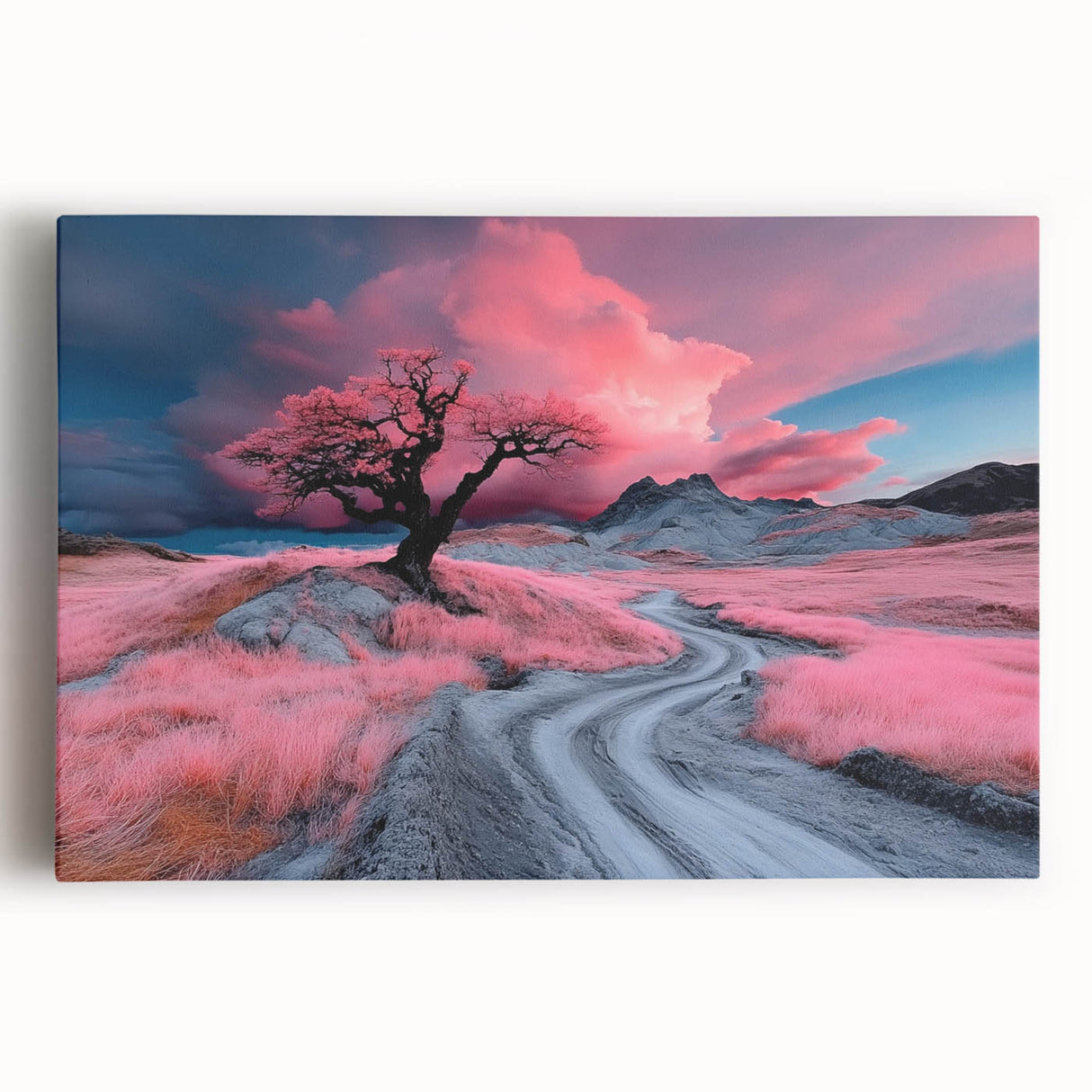 Surreal Pink Tree Landscape – Fantasy Nature Art Print