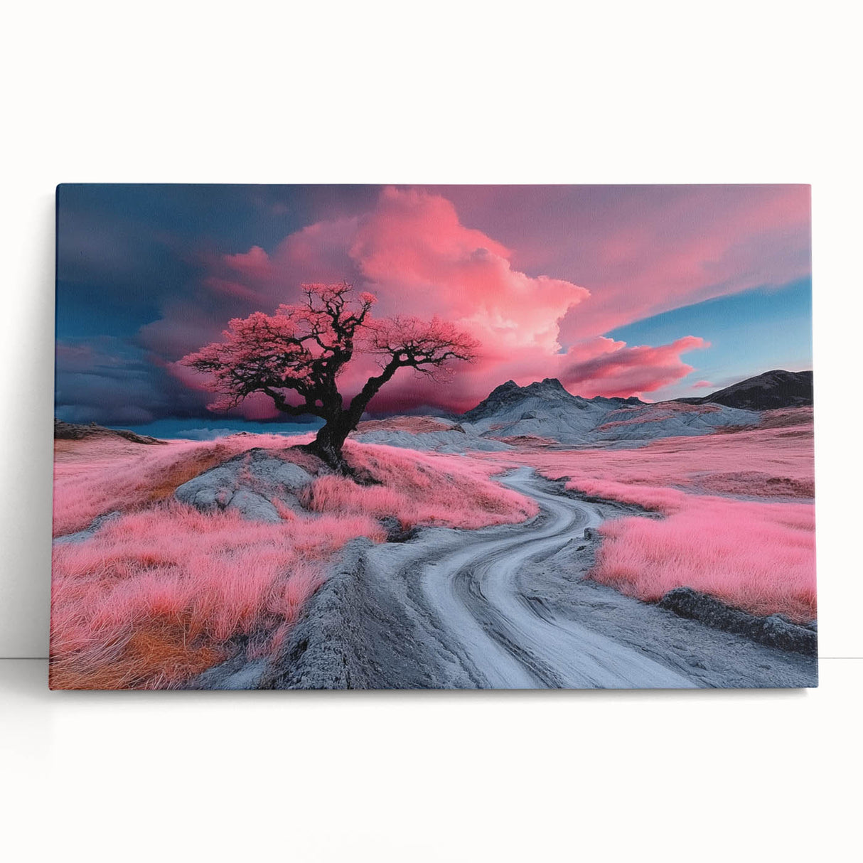 Surreal Pink Tree Landscape – Fantasy Nature Art Print