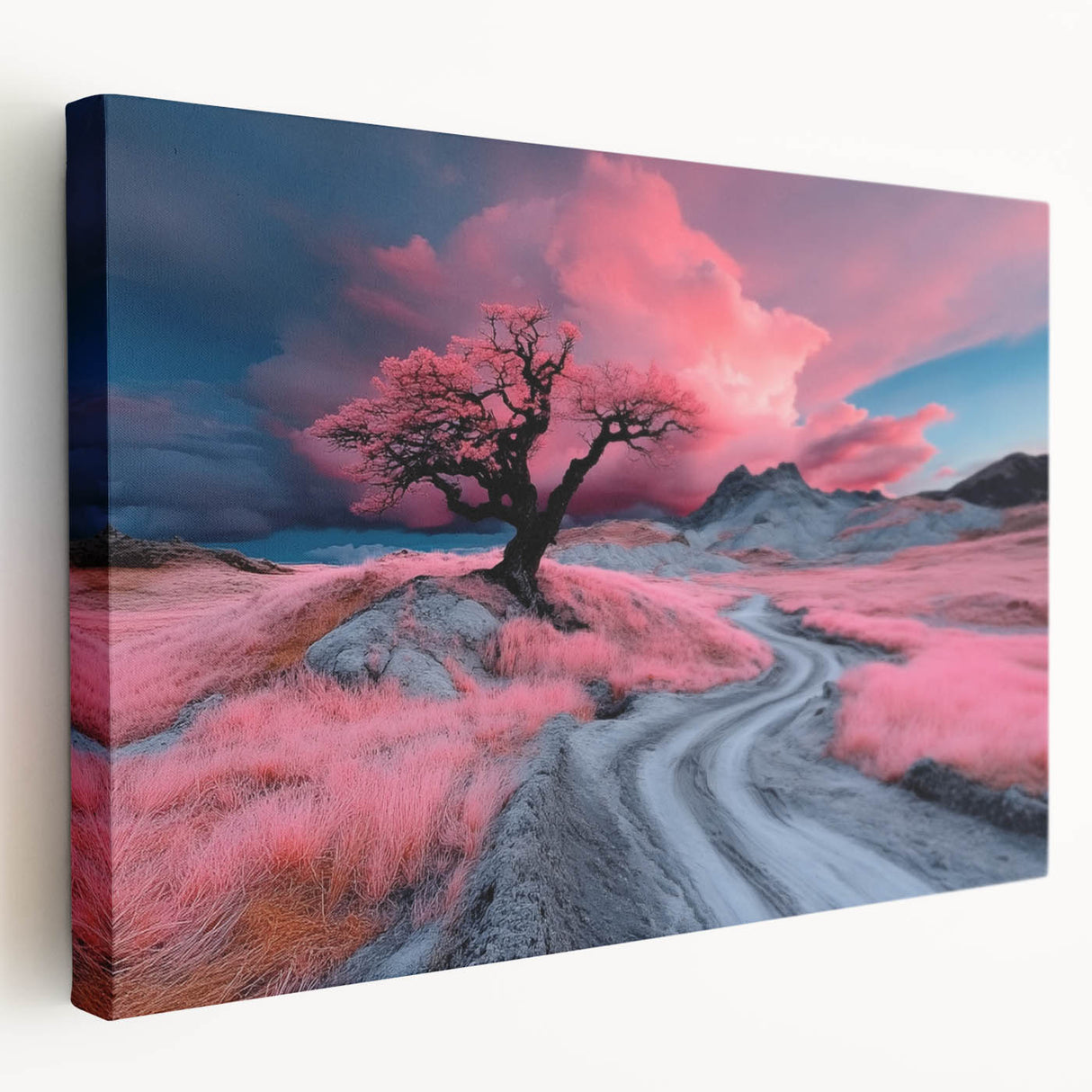 Surreal Pink Tree Landscape – Fantasy Nature Art Print