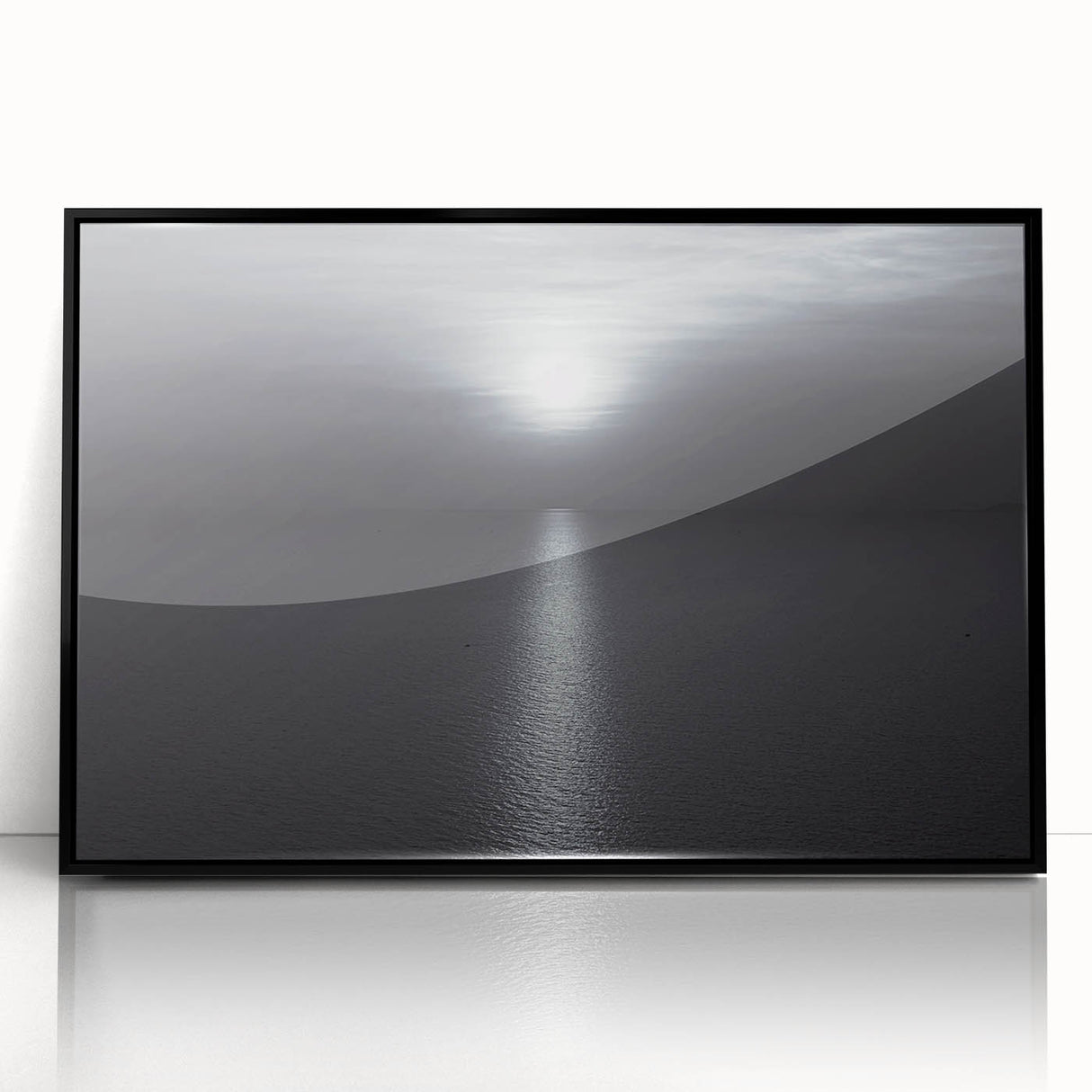 Modern Minimalist Landscape Prints – Monochrome Ocean Horizon