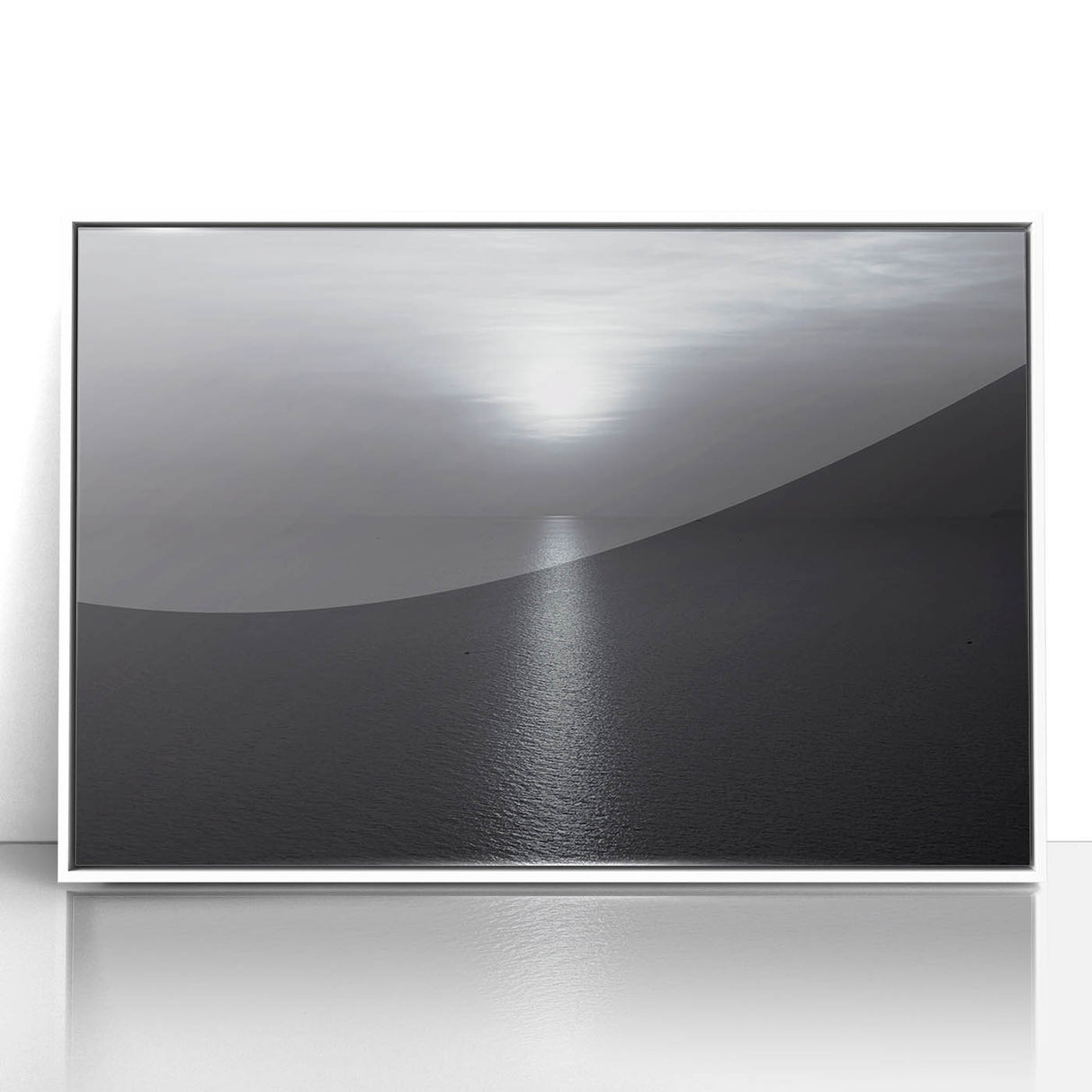 Modern Minimalist Landscape Prints – Monochrome Ocean Horizon