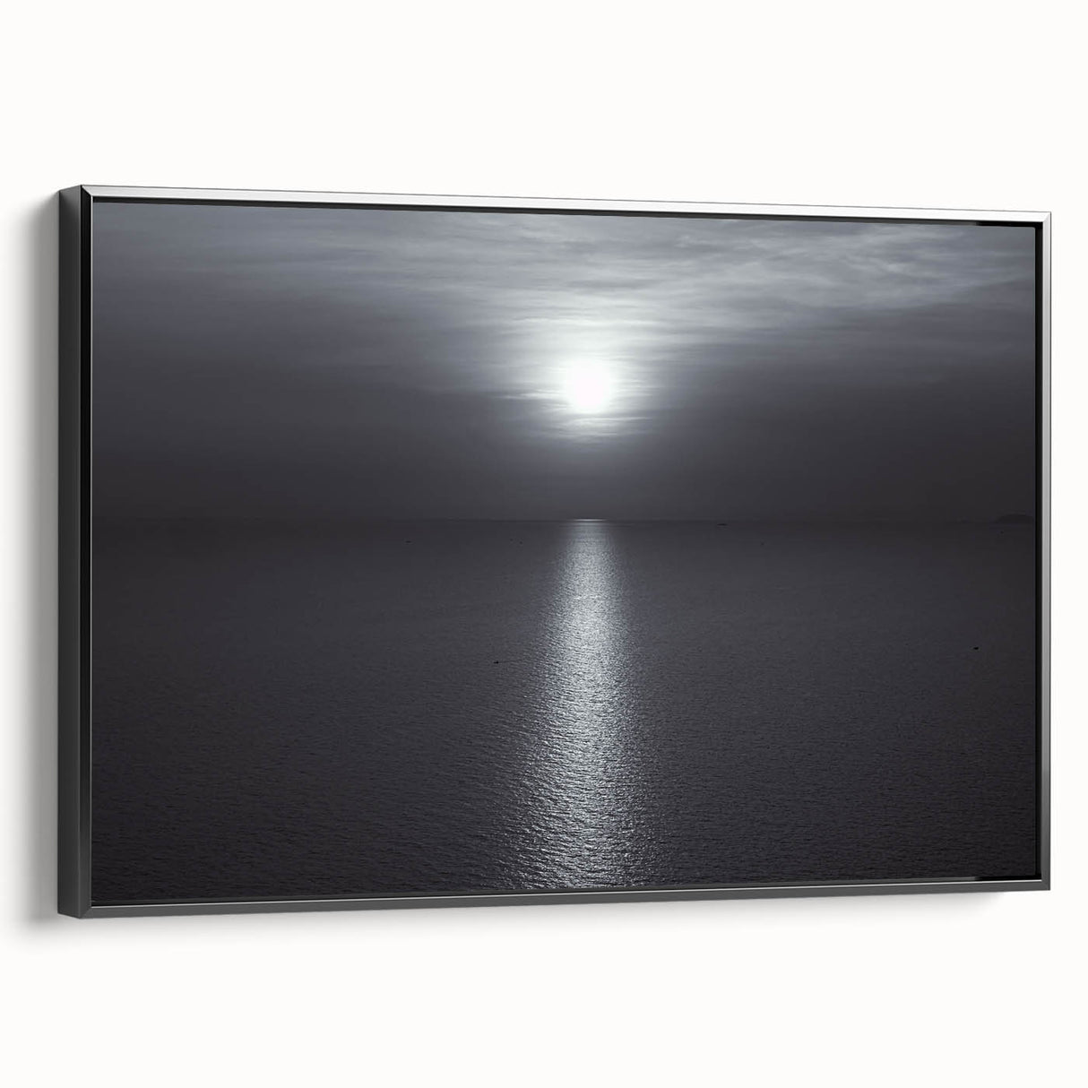 Modern Minimalist Landscape Prints – Monochrome Ocean Horizon