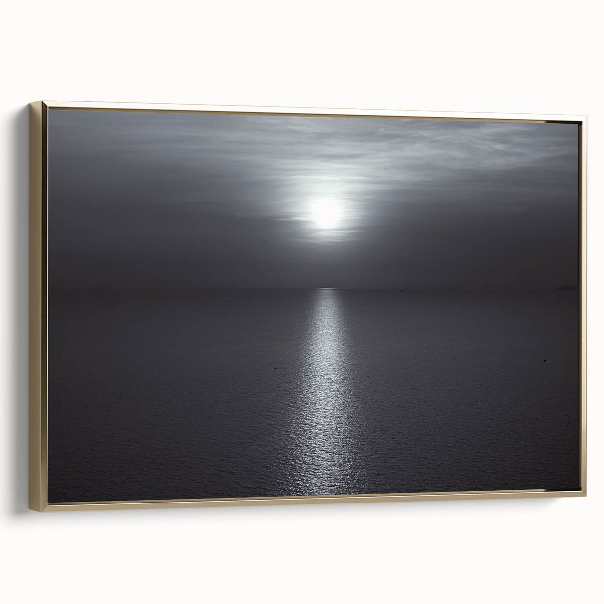 Modern Minimalist Landscape Prints – Monochrome Ocean Horizon