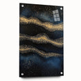 Modern Art Prints - Celestial Gold & Navy Blue Abstract Canvas
