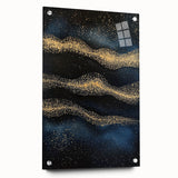 Modern Art Prints - Celestial Gold & Navy Blue Abstract Canvas