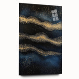 Modern Art Prints - Celestial Gold & Navy Blue Abstract Canvas