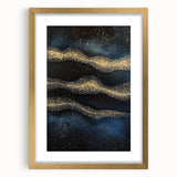 Modern Art Prints - Celestial Gold & Navy Blue Abstract Canvas