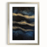 Modern Art Prints - Celestial Gold & Navy Blue Abstract Canvas