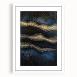 Modern Art Prints - Celestial Gold & Navy Blue Abstract Canvas