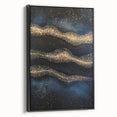 Modern Art Prints - Celestial Gold & Navy Blue Abstract Canvas