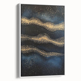 Modern Art Prints - Celestial Gold & Navy Blue Abstract Canvas