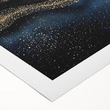 Modern Art Prints - Celestial Gold & Navy Blue Abstract Canvas