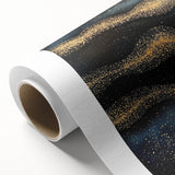 Modern Art Prints - Celestial Gold & Navy Blue Abstract Canvas