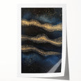 Modern Art Prints - Celestial Gold & Navy Blue Abstract Canvas