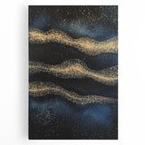 Modern Art Prints - Celestial Gold & Navy Blue Abstract Canvas
