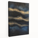 Modern Art Prints - Celestial Gold & Navy Blue Abstract Canvas