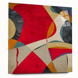 Modern Art Prints – Large Abstract Wall Art in Red, Gold & Teal