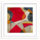 Modern Art Prints – Large Abstract Wall Art in Red, Gold & Teal