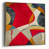 Modern Art Prints – Large Abstract Wall Art in Red, Gold & Teal