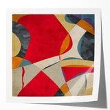Modern Art Prints – Large Abstract Wall Art in Red, Gold & Teal