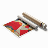 Modern Art Prints – Large Abstract Wall Art in Red, Gold & Teal