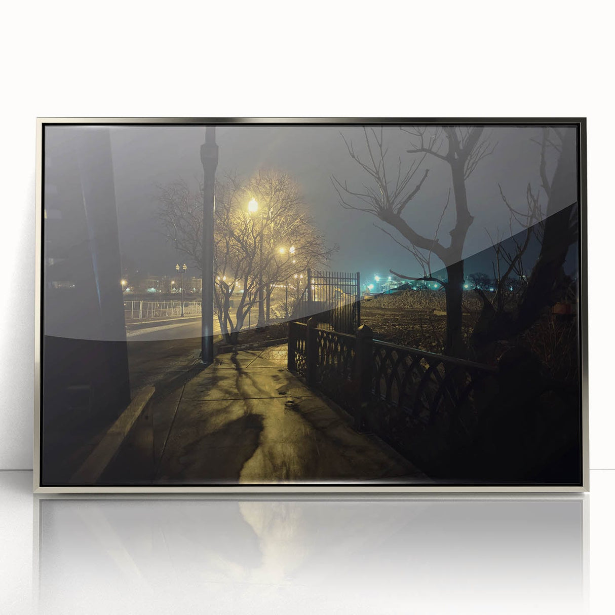Urban Skyline Canvas Prints - Golden City Night Photography