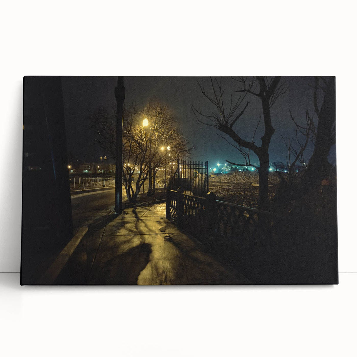Urban Skyline Canvas Prints - Golden City Night Photography