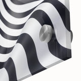 Geometric Abstract Art Prints – Black & White Wave Illusion