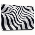 Geometric Abstract Art Prints – Black & White Wave Illusion