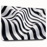 Geometric Abstract Art Prints – Black & White Wave Illusion