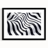 Geometric Abstract Art Prints – Black & White Wave Illusion