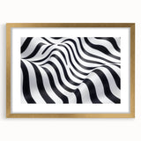 Geometric Abstract Art Prints – Black & White Wave Illusion