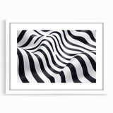 Geometric Abstract Art Prints – Black & White Wave Illusion