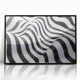 Geometric Abstract Art Prints – Black & White Wave Illusion