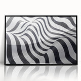 Geometric Abstract Art Prints – Black & White Wave Illusion