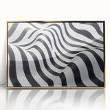 Geometric Abstract Art Prints – Black & White Wave Illusion