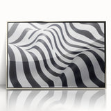 Geometric Abstract Art Prints – Black & White Wave Illusion