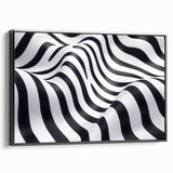 Geometric Abstract Art Prints – Black & White Wave Illusion