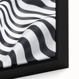 Geometric Abstract Art Prints – Black & White Wave Illusion