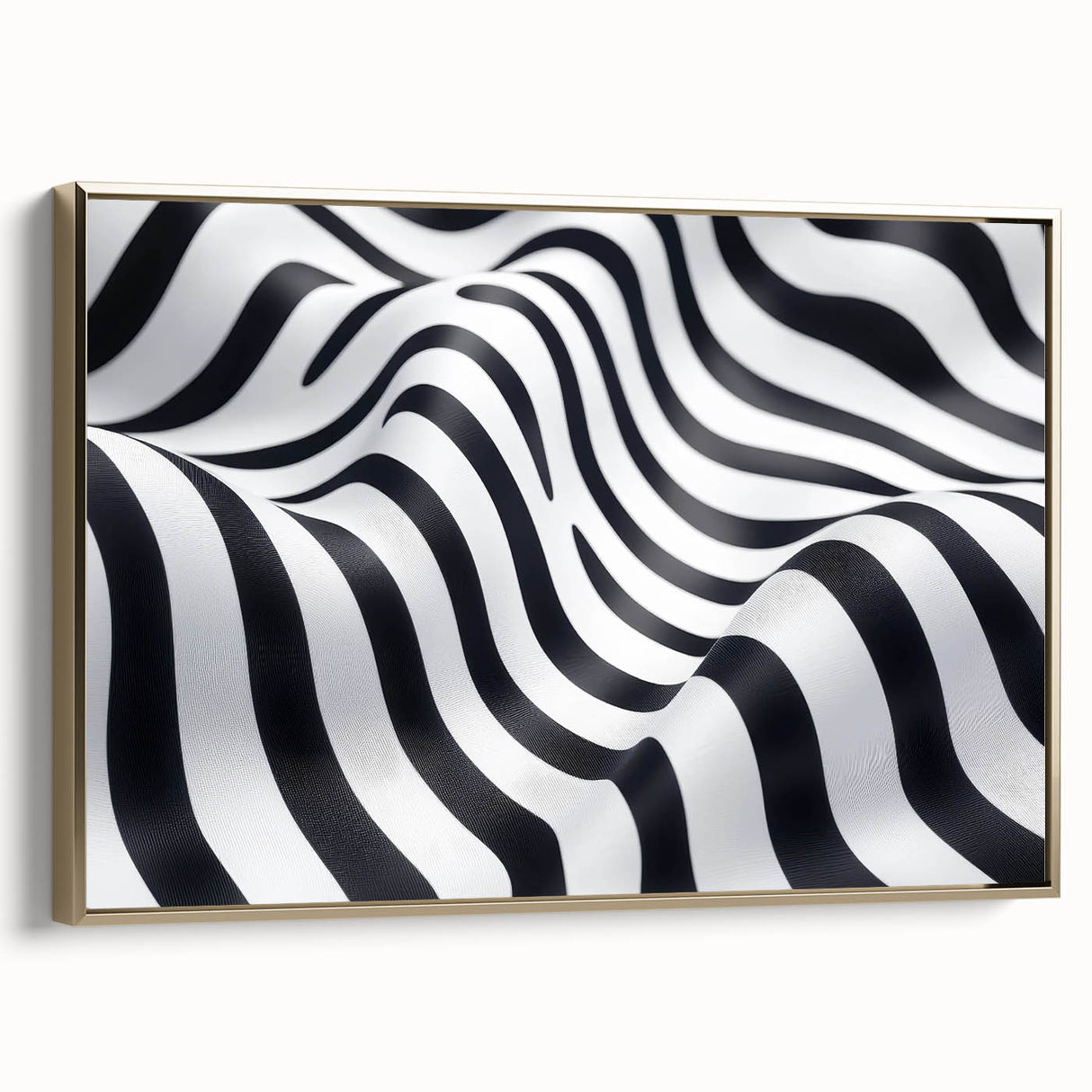 Geometric Abstract Art Prints – Black & White Wave Illusion
