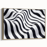 Geometric Abstract Art Prints – Black & White Wave Illusion