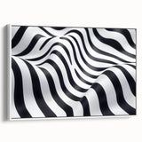 Geometric Abstract Art Prints – Black & White Wave Illusion