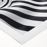 Geometric Abstract Art Prints – Black & White Wave Illusion