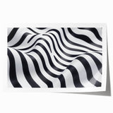 Geometric Abstract Art Prints – Black & White Wave Illusion