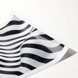 Geometric Abstract Art Prints – Black & White Wave Illusion