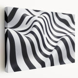 Geometric Abstract Art Prints – Black & White Wave Illusion
