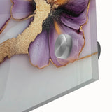 Exclusive Abstract Wall Decor – Elegant Purple & Gold Floral Art