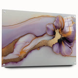 Exclusive Abstract Wall Decor – Elegant Purple & Gold Floral Art